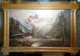 Impression : Refuge/chalet De Montagne Avec Montagne En Arrière-plan/ Print: Mountain Hut/chalet With Mountain In The - Olii