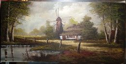 Maison Et Moulin à Vent/ House And Windmill - Huiles