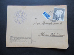 BRD 1953 Deutsche Kriegsgefangene Nr.165 EF Gedruckte PK Standesamt Lindau Und Dienststempel Duderstadt In Lindau - Briefe U. Dokumente