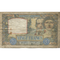 France, 20 Francs, Science Et Travail, 1941, 1941-04-03, TB, Fayette:12.13 - 20 F 1939-1942 ''Science Et Travail''