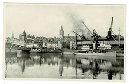 Ref 1525 - Postcard - Steamer & Cranes Aberdeen Harbour - Scotland - Aberdeenshire