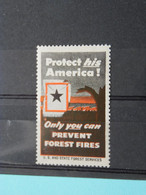 U.S. And STATE FOREST Services : PROTECT His AMERICA ! ( Sluitzegel Timbres-Vignettes Picture Stamp Verschlussmarken ) - Seals Of Generality