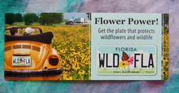 Card For Plate-number Butterflies Protection - Florida - U.S.A. - Plaques D'immatriculation