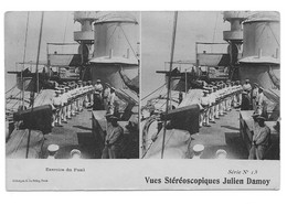 Exercice Du Fusil, Bateau, Fusils, Marins, Marine, Julien Damoy - Cartes Stéréoscopiques