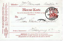 56946 - Deutsches Reich / Privatpost / Hannover - 1895 - 3Pfg. GA-Kte MERCUR HANNOVER - Postes Privées & Locales