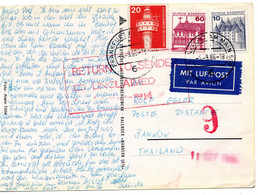 56949 - Bund - 1986 - 60Pfg. B&S MiF A LpAnsKte FRANKFURT -> Bangkok (Thailand), Zurueck An Abs - Cartas & Documentos