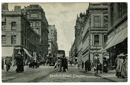 Ref  1527  -  Early Postcard - Trams On Renfield Street - Glasgow Scotland - Lanarkshire / Glasgow