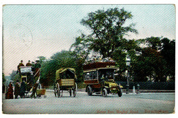 Ref  1527  -  1907 Postcard - Motor Bus - Hagley Road Birmingham - Good Selly Oak Postmark - Birmingham