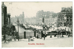 Ref  1527  -  1905 Postcard - Piccadilly Manchester - Lancashire - Manchester