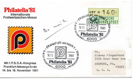 56954 - Bund - 1981 - 140Pfg. ATM EF A LpBf FRANKFURT - PHILATELIA 1981 -> Ardmore, PA (USA) - Lettres & Documents