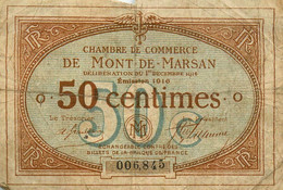 Billet * Chambre De Commerce De Mont De Marsan * N°68453 * 50 Centimes - Andere & Zonder Classificatie