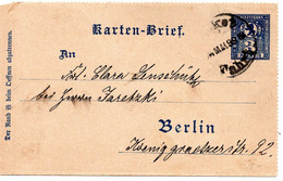 56959 - Deutsches Reich / Privatpost / Berlin - 1899 - 3Pfg. GAKartenbf. PACKETFAHRT - Private & Local Mails