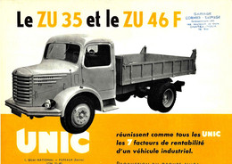 DEPLIANT PUBLICITAIRE GRAND FORMAT CAMION UNIC PUTEAUX Région Paris 4 PAGES ETAT TRES BON Non Plié SCANS DES 4 PAGES - Publicités