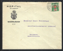 SUISSE Franchise 1931: LSC De Saignelégier Pour Noirmont Avec Le ZNr. 12A  (No 420) - Franchigia