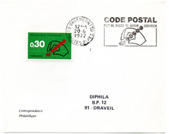 ALPES Hautes - Dépt N° 05 = BRIANCON Ppal 1972 = FLAMME CONCORDANTE = SECAP Illustrée 'CODE POSTAL / MOT DE PASSE ' - Codice Postale