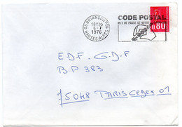 ALPES Hautes - Dépt N° 05 = BRIANCON Ppal 1976 = FLAMME à DROITE = SECAP Illustrée 'CODE POSTAL / MOT DE PASSE ' - Postcode