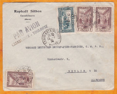 1934 - Enveloppe PAR AVION De Casablanca à Toulouse - Vers BERLIN, Allemagne - Affranchissement 3f50 - Poste Aérienne