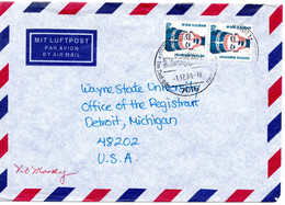 56973 - Bund - 1988 - 2@70Pfg. SWK A LpBf GERLINGEN - ... -> Detroit, MI (USA) - Covers & Documents