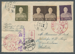 China-Taiwan: 1953, 31.10., Chiang Kai-shek, Four Values Incl. 1 $ From Right Sh - Covers & Documents