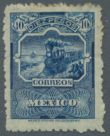 Mexico: 1895, 10 Pesos Mail Train Deep Blue, Der Spitzenwert Der Ausgabe Posttra - Mexico