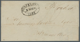 Uruguay - Stampless Covers: 1852, Cover From RIO DE JANEIRO, BRAZIL, Transit Via - Uruguay