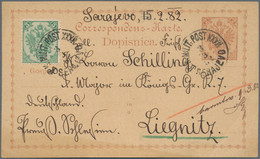 Bosnia+Herzegovina: 1882, Stationery Card 2 H. Uprated 3 H. Tied "SARAJEVO 3/3 8 - Bosnia And Herzegovina