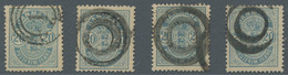 Denmark: 1882, "Wappen Im Oval" 4 Stück Der 20 Öre Mit Kleinen Eckziffern Gestem - Used Stamps