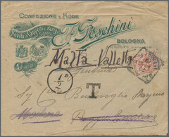 Malta: 1909, Incoming Postage Due Mail, Italy Illustrated Company Envelope Frank - Malta