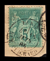1876  France Sage N° 75 ?  Type II . N Sous U . CAD 1885 PARIS GUICHARD - 1876-1898 Sage (Type II)