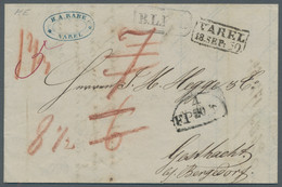 Oldenburg - Vorphilatelie: 1850, Brief Aus VAREL (Ra2) Nach Geesthacht Im Berged - Prephilately