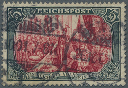 Deutsches Reich - Germania: 1900, Germania 5 Mark Reichspost In Type I Mit Weiße - Used Stamps