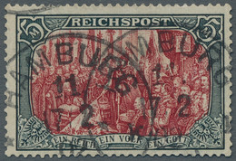 Deutsches Reich - Germania: 1902, 5 Mark Grünschwarz / Bräunlichkarmin In Der Se - Used Stamps