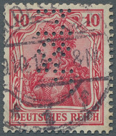 Deutsches Reich - Germania: 1905, Germania-Friedensdruck 10 Pfennig Dunkelrosaro - Used Stamps