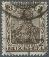 Deutsches Reich - Germania: 1918, 3 Pfg. Kriegsdruck In Der Guten Farbe Schwärzl - Used Stamps