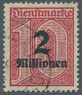 Deutsches Reich - Dienstmarken: 1923, Aufdruckausgabe, 2 Millionen Auf 10 Pf. Li - Officials