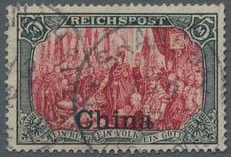 Deutsche Post In China: 1901, Freimarke 5 Mark Reichspost In Type III Mit Aufdru - Cina (uffici)