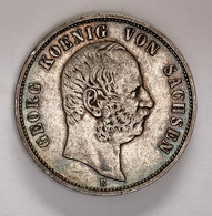 Sachsen: 1876-1903, Partie Von Drei 5 Mark-Stücken Aus 900er Silber Mit 1876 In - Taler & Doppeltaler