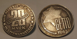 GETTO 20 MARK 1943 LITZMANNSTADT GERMAN COIN MONETA GHETTO EBREI JUDE JUIFE Auschwitz JUDE EBREI GERMANY - Colecciones