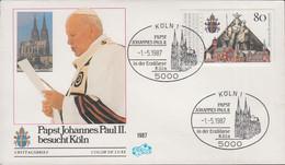 Deutschland Mi 1320 FDC Papst Johannes Paul II. Besucht Köln 1987 - 1981-1990
