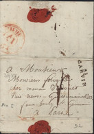 62 Pas De Calais Marque Postale 61 Carvin  25X7 15 Frimaire An 1 Pour Paris Taxe Manuscrite 4 - 1701-1800: Voorlopers XVIII