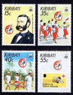 Kiribati 1988 MNH 4v, Dunant, Red Cross, Medicine, Stamp On Stamp, 1st Aid, Stretcher - Henry Dunant