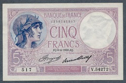 5 Francs 6.4.1933 SUP/SPL            Fay 03-17 - 5 F 1917-1940 ''Violet''