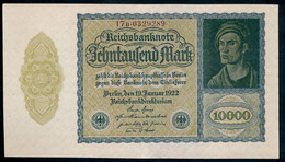 Pick 72 Ro69d DEU-78d 10000 Mark 1922 UNC NEUF - 10.000 Mark