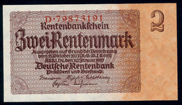 P174b Ro167b DEU-223b 2 Rentenmark 1937 UNC NEUF! - 2 Rentenmark