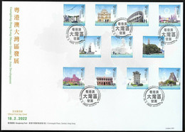 HONG KONG ** NEW 2022 GREATER BAY AREA DEVELOPMENT (LANDMARKS) COMP. SET 11 STAMP MNH (**) - Covers & Documents