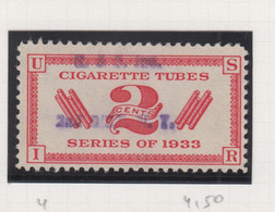 Verenigde Staten Scott-cat.Postal  Fiscals Cigarette Tubes Stamps RH4 - Revenues