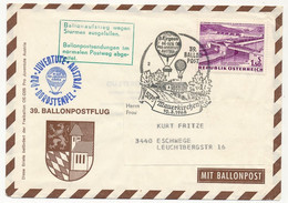 AUTRICHE - Env. - 39 BALLONPOSTFLUG Pro Juventute - 5270 Mauerkirchen - 10/3/1968 - Per Palloni