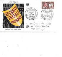 ANDORRE FRANCAIS N° 183 SUR FDC ILLUSTREE 23.9.1967 - Briefe U. Dokumente