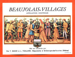 Etiquette De Vin Beaujolais Villages Primeur David Et Foillard à Saint Georges - Beaujolais