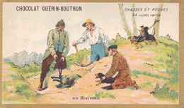Chromo CHOCOLAT GUERIN BOUTRON - Chasses Et Pêches Au Blaireau - Guérin-Boutron